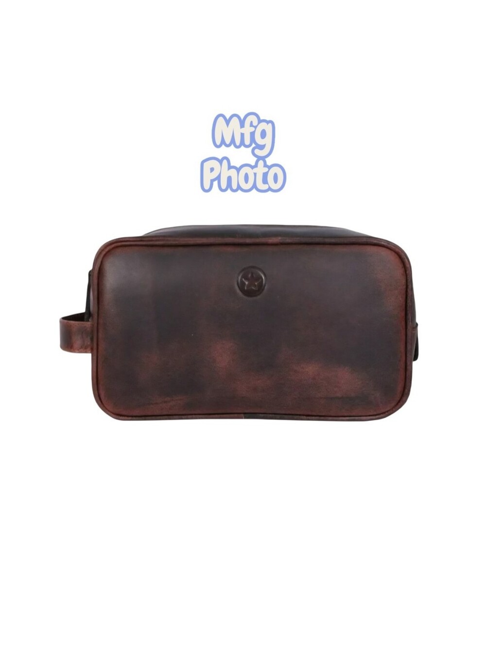 Aaron Leather Goods Vacone Leather Toiletry Bag - Walnut Brown